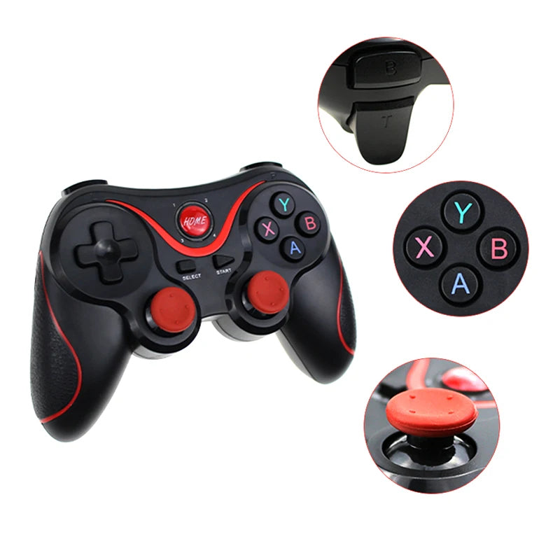 Contole gamer T3 X3 Wireless Joystick Gamepad PC Game Controller Suporte Bluetooth BT3.0 Joystick para Celular Tablet TV Box Holder