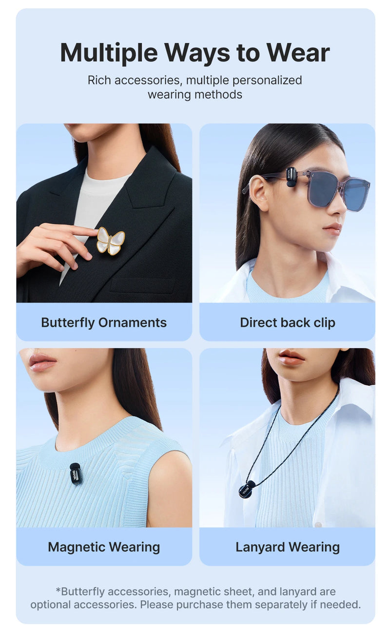 Microfone Boya iPhone 15/16 iPad Android - Sem Fio Profissional