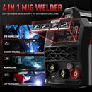 110V 220V MIG Welder 3 In 1 Flux Core Lift Tig Stick Gasless Welding Machine Synergy 2T 4T Full Kit Bonus Helmet Gloves