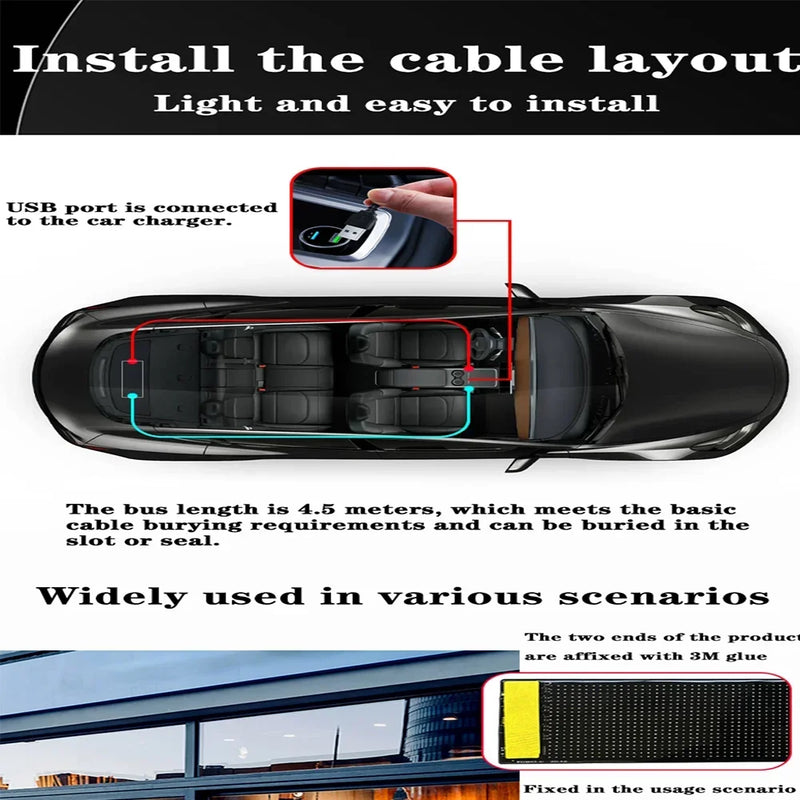 Olho digital para caminhão pára-brisa rolagem display led led engraçado olho bluetooth app controle programável sinais de exibição luz