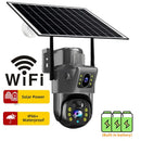 Nova Câmera 4K 8MP Wireless Solar Camera 4G Sim Dual Lens Wifi IP PIR HD Visão Noturna com qualidade - Camera V380Pro PTZ Security CCTV Monitor.