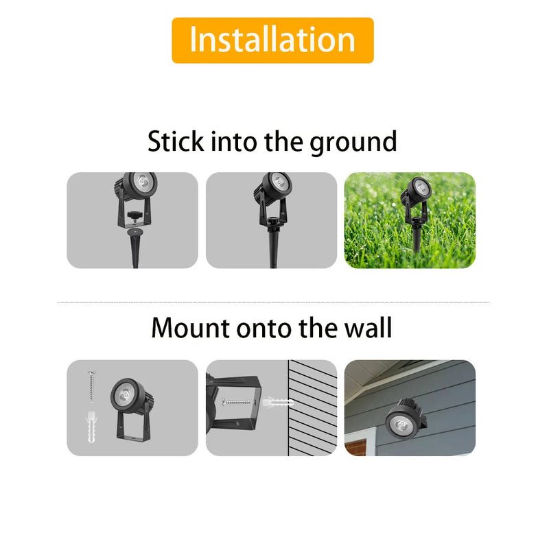 Painel Solar de Silício Policristalino Holofote LED Solar RGB Decoração de Caminho de Jardim Lâmpada de Parede Paisagens À Prova D'Água