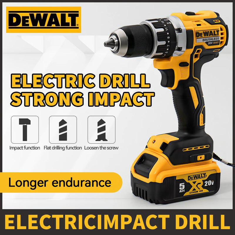 Furadeira de impacto sem fio Dewalt DCD796 sem escova Furadeira sem fio Multifuncional Portátil Recarregável Bateria 20 V Ferramentas elétricas