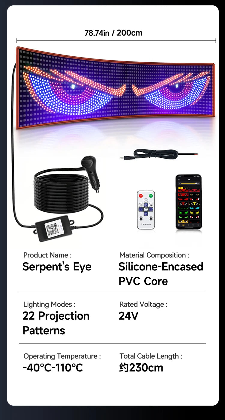 Caminhão olhos matriz pixel painel tela de exibição flexível carro graffiti rolagem texto animação loja lembrete luz grande caminhão luz