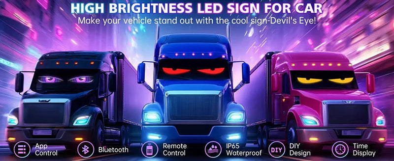 LED DIY Matrix Pixel Panel Led Display 1/2PCS Truck Eye Car Sign Animation Bluetooth App Control Programmable Flexible Screen