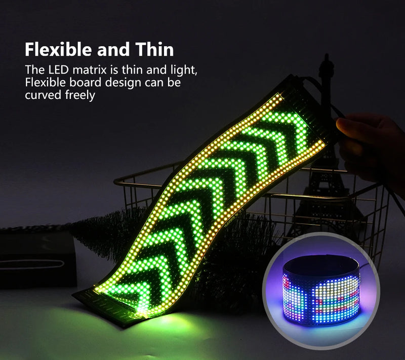 LED DIY Matrix Pixel Panel Led Display 1/2PCS Truck Eye Car Sign Animation Bluetooth App Control Programmable Flexible Screen