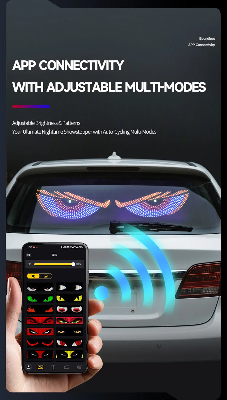 Caminhão olhos matriz pixel painel tela de exibição flexível carro graffiti rolagem texto animação loja lembrete luz grande caminhão luz