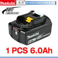 Bateria e carregador para chave de fenda Makita BL1860, BL1850B, BL1850, BL1840 e BL1830, baterias de reposição de 18 V para ferramentas elétricas. 2025