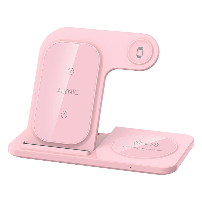 Carregador 3 em 1 Wireless portátil, dobrável para celulares, fone de iouvido e smartwatch - muito útil