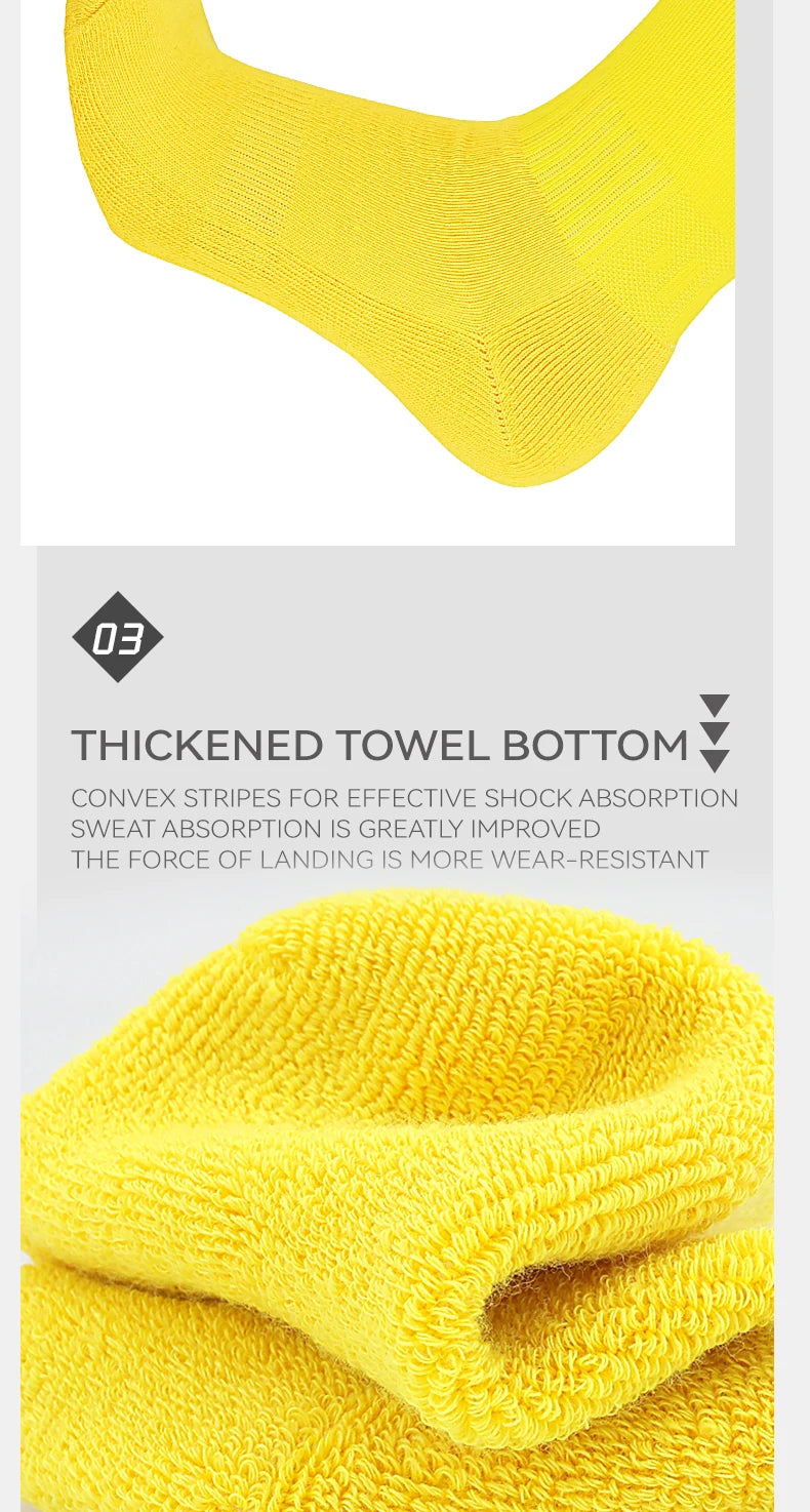 Thickened Anti-Slip Professional Soccer Football Socks for Men Long Sleeve Kids Over Knee Student Striped Sports