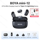 Mini Microfone de lapela sem fio BOYA com cancelamento de ruído para iPhone iPhone15-16 iPad Android Tipo C Smartphone, Câmera, YouTube Jogo Áudio ao vivo Gravação de vídeo Entrevista Vlog Transmissão sem fio 100m