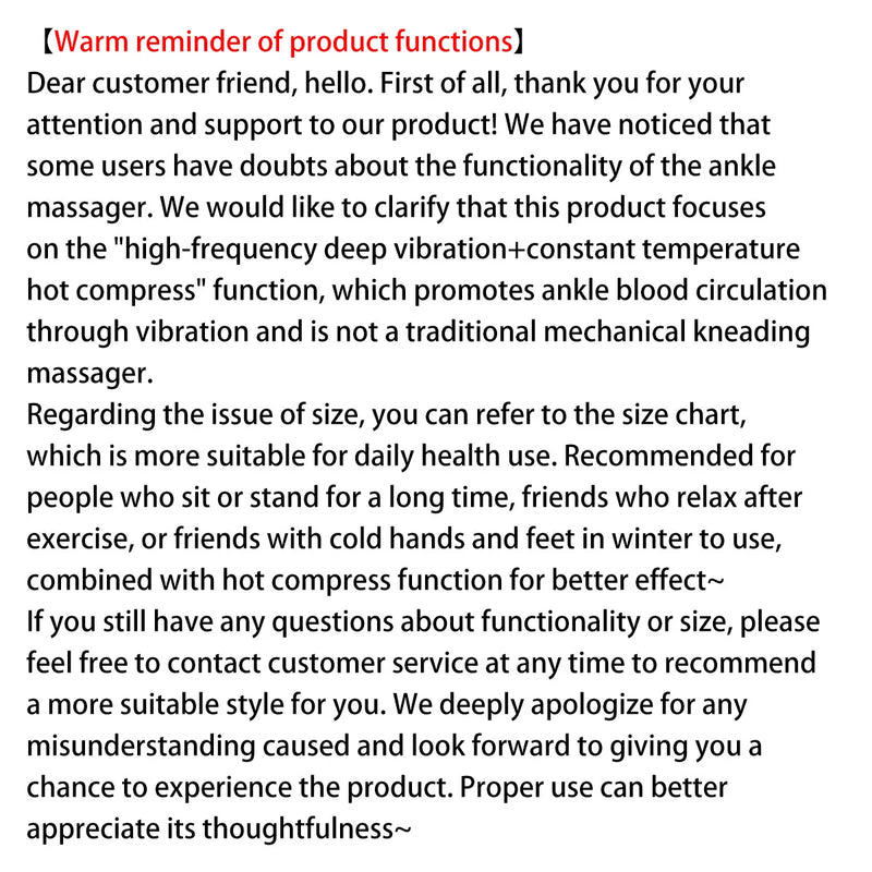 Massageador de tornozelo recarregável, fácil de operar, conveniente de usar, cronometragem inteligente, detecção de temperatura de vibração, dando presentes
