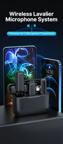 Ulanzi J12 Microfone de lapela sem fio Gravação de áudio e vídeo Mini microfone Plug Play para smartphone Android iPhone Transmissão ao vivo