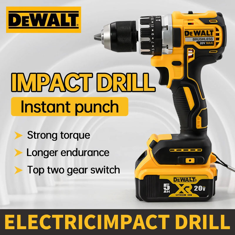 Furadeira de impacto sem fio Dewalt DCD796 sem escova Furadeira sem fio Multifuncional Portátil Recarregável Bateria 20 V Ferramentas elétricas