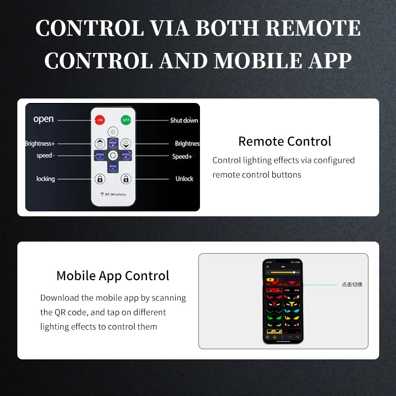 Caminhão olhos matriz pixel painel tela de exibição flexível carro graffiti rolagem texto animação loja lembrete luz grande caminhão luz