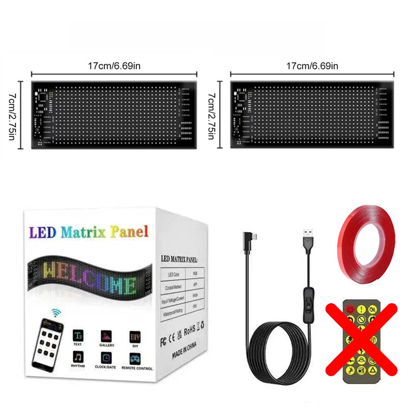 LED DIY Matrix Pixel Panel Led Display 1/2PCS Truck Eye Car Sign Animation Bluetooth App Control Programmable Flexible Screen