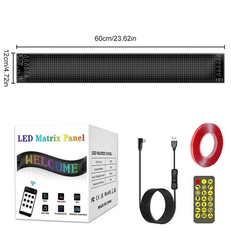 LED DIY Matrix Pixel Panel Led Display 1/2PCS Truck Eye Car Sign Animation Bluetooth App Control Programmable Flexible Screen