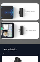 Ulanzi One-to-Two Radio Wireless Microphone Mobile Phone Recording Vlog Excellent Basket J12 Little Bee Collar Microphone