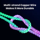 Cabo RGB Para Celular Fast Charging  Cable 100W Breathing Light 66W Type C USB C Data Cable for iPhone Samsung Huawei 30W Quick Charge for Xiaomi